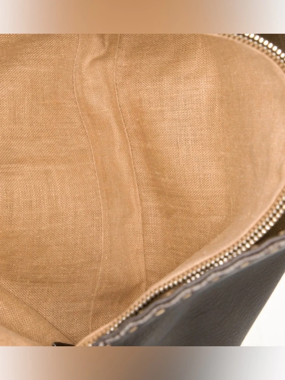 Fendi Dark Brown Pebbled Leather Messenger Bag with Silver Plaque